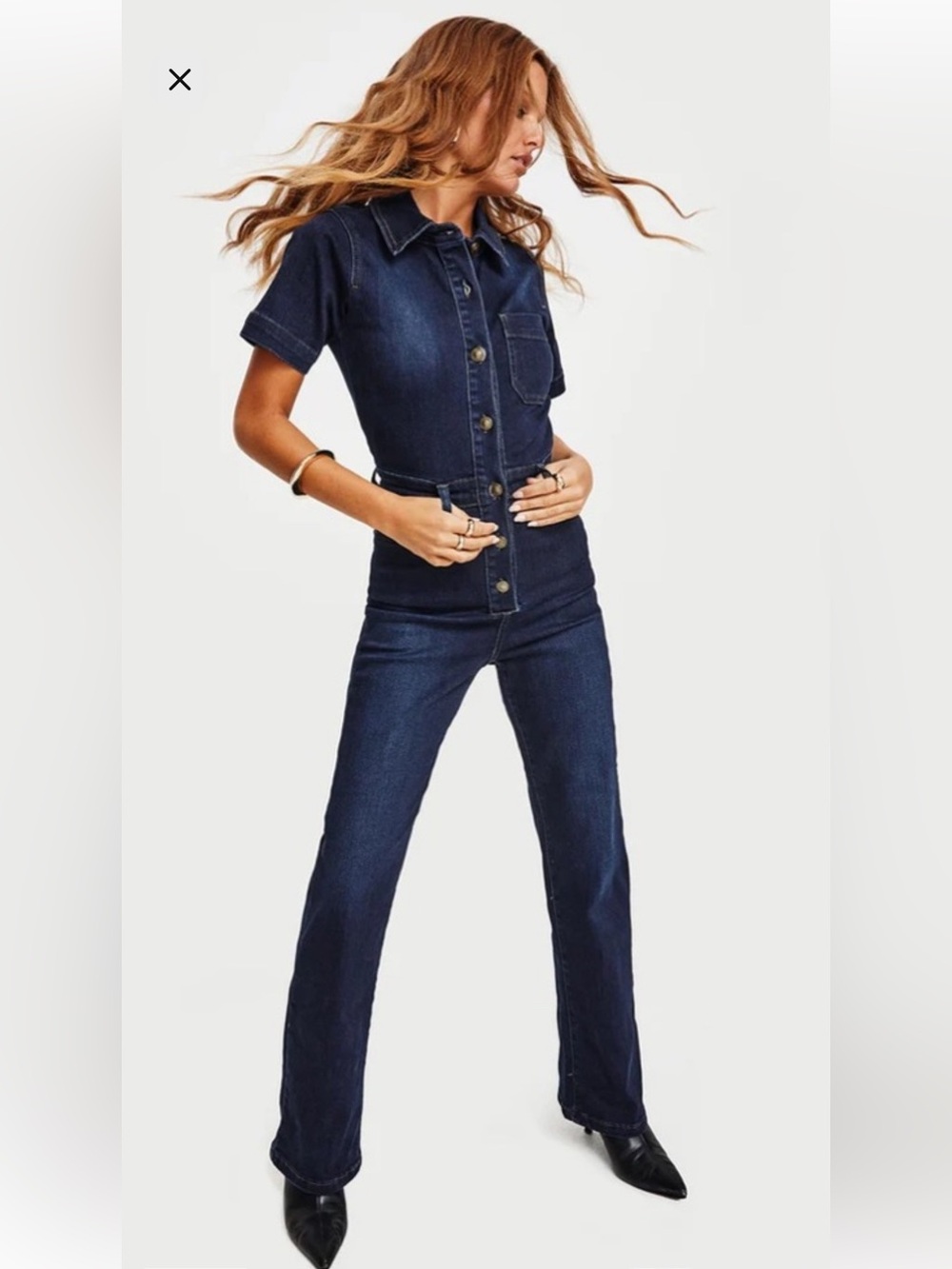 Princess Polly Dark Blue Denim Jumpsuit